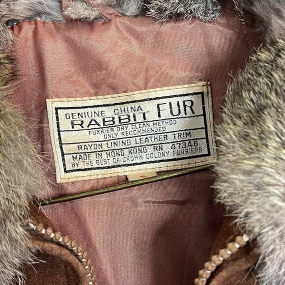 Vintage Crown Colony Furriers Woman’s Genuine China Rabbit Fur Coat Size Small - Picture 5 of 8